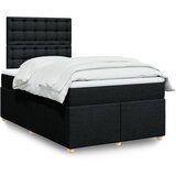 vidaXL Box spring postelja z vzmetnico črn 120x200 cm blago Cene
