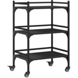 Kuhinjska kolica crna 50 x 35 x 75,5 cm od konstruiranog drva | shoptok.hr