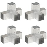  Spojnici za stupove u X-obliku 4 kom pocinčani metal 81 x 81 mm | shoptok.hr