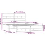 Metalni Kovinski posteljni okvir brez vzmetnice sonoma hrast 150x200 cm, (21611146) | Shoptok.si