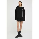 MMC Studio Bombažen pulover ženska, črna barva