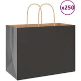  Papirnate vrećice 250 kom s ručkama crne 32x17x25 cm | shoptok.hr