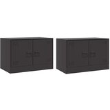 vidaXL TV ormarići 2 kom crni 67 x 39 x 44 cm čelični | shoptok.hr