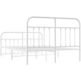 Metalni okvir kreveta uzglavlje i podnožje bijeli 150 x 200 cm | shoptok.hr