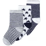 MINOTI Čarape mornarsko plava / siva / bijela