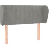  Uzglavlje s ušima svjetlosivo 103x23x78/88 cm baršunasto | shoptok.hr