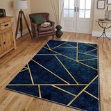  Tepih sa gumenom podlogom 140x220cm - teget trouglovi Cene