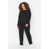 Trendyol Curve Black Crew Neck Knitted Pajamas Set Cene