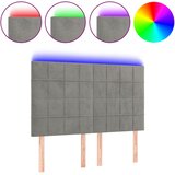  LED uzglavlje svjetlosivo 144x5x118/128 cm baršunasto | shoptok.hr