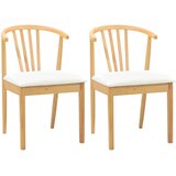  Stolac za blagovanje 2 pcs Prirodna i bijela Čvrsto drvo | shoptok.hr