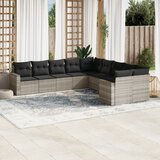 vidaXL 10-dijelni set vrtnih sofa poliratan s jastucima svijetlosivi | shoptok.hr