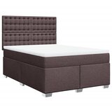 vidaXL Krevet s oprugama i madracem tamnosmeđi 140 x 190 cm od tkanine | shoptok.hr