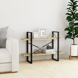 Ormarić za knjige s 2 razine boja hrasta 100x30x70 cm drveni | Eponuda.com