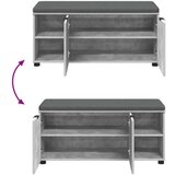  Haldna klop z blazino Enobarvno Betonsko siva 100 x 38 x 46 cm, (5000160699) | Shoptok.si