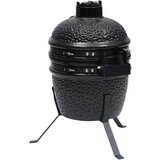 V 2-u-1 roštilj s pušnicom Kamado keramički 56 cm crni | shoptok.hr
