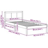  Krevetna konstrukcija Smeđa 90 x 200 cm Čvrsto borovo drvo | shoptok.hr