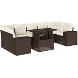  8-dijelni set vrtnih sofa s jastucima smeđi od poliratana | shoptok.hr