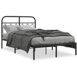 vidaXL Kovinski posteljni okvir z vzglavjem črn 120x200 cm | Shoptok.si