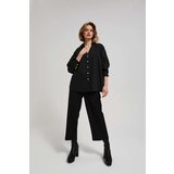 Marisse Black Shirt With Decorative Buttons And Puffed Sleeves | Shoptok.si