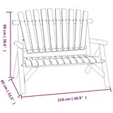  Vrtna klupa s 2 sjedala 119 x 85 x 98 cm masivno drvo smreke Smeđa | shoptok.hr