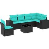  Vrtni set od 7 dijelova s jastucima, crni poliratan | shoptok.hr
