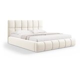 Micadoni Krem baršunasti tapecirani bračni krevet s prostorom za odlaganje s podnicom 140x200 cm Bellis – | shoptok.hr