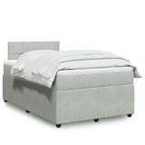 Maison Chic Box spring postelja - Vzmetna postelja z vzmetnico svetlo siva 120x200 cm žamet SL4237, (21903936) | Shoptok.si
