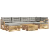 vidaXL Zunanja garnitura za sedenje 7 pcs Bela in svetlo siva, (5000281023) | Shoptok.si