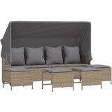  5-dijelni vrtni set sofa s jastucima bež od poliratana | shoptok.hr