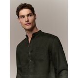 Reserved Lanena regular fit košulja - prljavozeleno | shoptok.hr