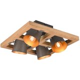  Tamno siva/u prirodnoj boji stropna svjetiljka s metalnim sjenilom 39x39 cm Bell – | shoptok.hr