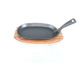 Grill King Cast Iron BBQ mala ovalna grill tava s podloškom od drveta agacije, 28 cm | Eponuda.ba