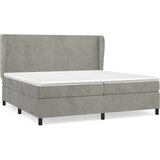  Krevet s oprugama i madracem svjetlosivi 200x200 cm baršunasti | shoptok.hr