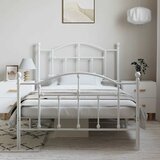  Metalni okvir kreveta uzglavlje i podnožje bijeli 100x190 cm | shoptok.hr