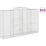 Lučne gabionske košare 15kom 300x50x180/200cm pocinčano željezo | shoptok.hr