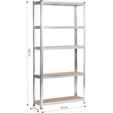 AKORD Kovinski Regal, Srebrna, (5000332561) | Shoptok.si