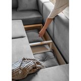 Miuform Siva sklopiva kutna garnitura od samta (s lijevim kutom/u obliku slova "U") Lazy Lukka – | shoptok.hr