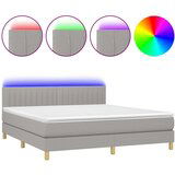 Maison Chic Box spring postelja - Vzmetna postelja z vzmetnico LED sv. siva 180x200 cm blago SL15246, (21905056) | Shoptok.si