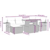  7-dijelni set vrtnih sofa od poliratana s jastucima crni | shoptok.hr