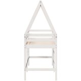  Krevet na kat s ljestvama i krovom bijeli 90x190 cm od borovine | shoptok.hr