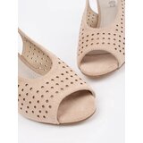 GOODIN Light beige sandals with a low heel | Shoptok.si