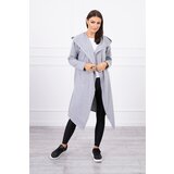 Kesi Long cardigan with a hood in gray color Cijene