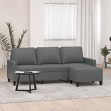 vidaXL Trosjed s tabureom tamnosivi 180 cm od tkanine Cijene