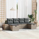  Sjedeća garnitura za vrt 6 kom. Siva poliratan 294 x 117 x 85 cm | Shoptok.si