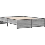 vidaXL Posteljni okvir siva sonoma 150x200 cm inž. les in kovina, (21128208) | Shoptok.si