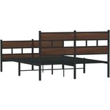 vidaXL Posteljni okvir brez vzmetnice z vzglavjem/vznožjem 140x200 cm | Shoptok.si