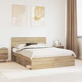 vidaXL Okvir za krevet s uzglavljem Sonoma hrast 150 x 200 cm - sonoma hrast 150 x 200 cm | shoptok.hr