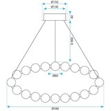 Toolight viseća LED svjetiljka G183-CP 58 cm, 46 W, 4000 K, krom | shoptok.hr