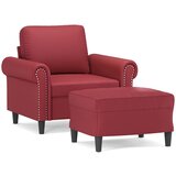 vidaXL Fotelja s tabureom crvena boja vina 60 cm od umjetne kože | shoptok.hr