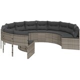  Vrtna sofa sa stolom i jastucima okrugla siva od poliratana | shoptok.hr